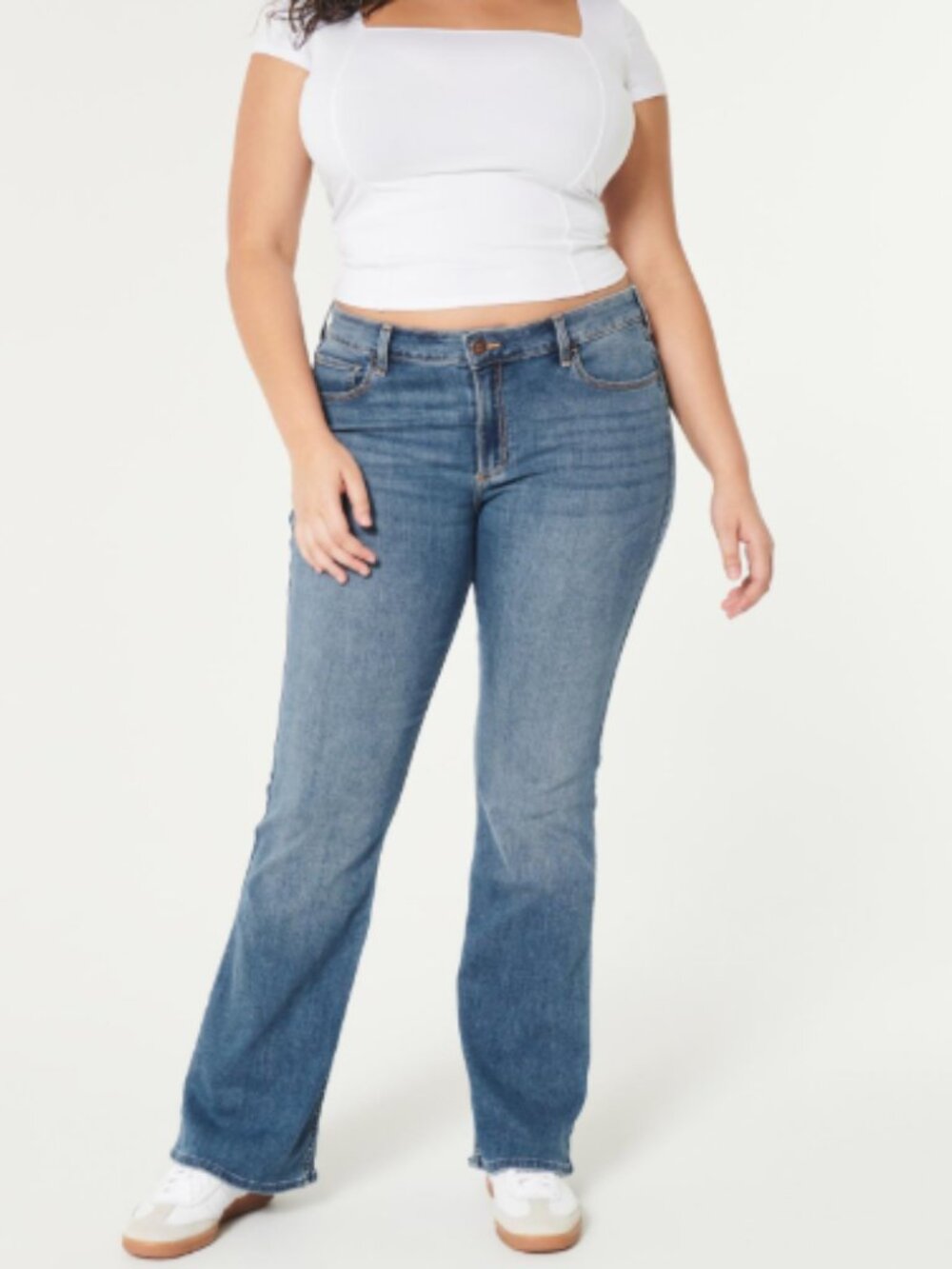 Hollister Curvy Mid Rise Bootcut Jeans Medium Wash Size 0 Short